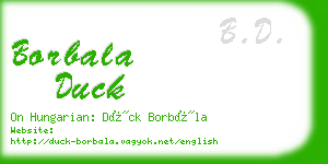 borbala duck business card
